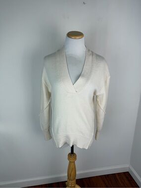 Brochu Walker Cream 100% Cashmere Sweater Size XS